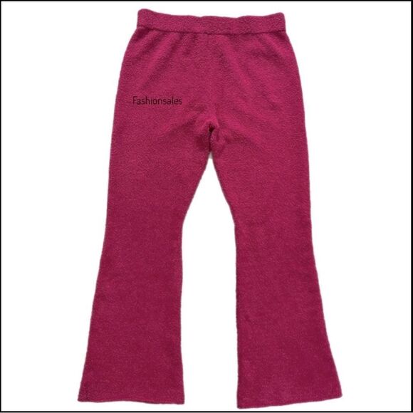 Victorias Secret Cozy Teddy Bear Sherpa Flare lounge pants Raspberry Xl - Picture 1 of 5